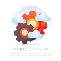 configuración de diseño de ilustración para aplicaciones móviles o diseño de sitios web vector