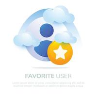 Favourite user illustration design for mobile app or website design vector