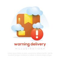 Warning delivery package. Package problem vector