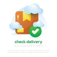 Illustration checking delivery or package vector