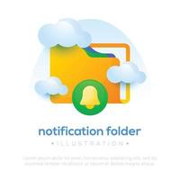 Notification folder design. Folder notification vector