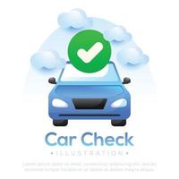 Illustration of checking the condition car. Car checking design vector