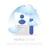 People latter illustration design for mobile app or website design vector
