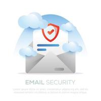 Email security illustration design for mobile or website design vector