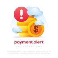 Payment error design. Notification payment error vector