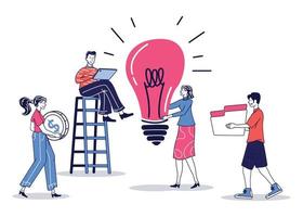 Teamwork illustration for business. Idea Illustrations vector