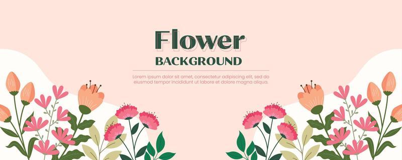 Floral background design. Beautiful floral banner template design