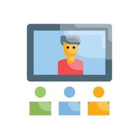 Online Conference Flat Icon. vector illustration. EPS 10