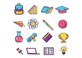 Icon assets for education illustrations vector