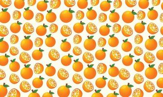 patrón de fondo naranja fruta. diseño de patrones de frutas vector