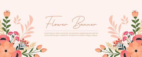 Floral background design. Beautiful floral banner template design vector