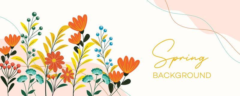 Floral background design. Beautiful floral banner template design