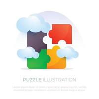 Puzzle business illustration design for mobile app or website design vector