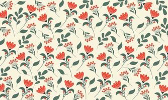 Hand drawn floral pattern. Flower background vector