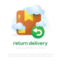 Illustration of returned order. Return package design vector