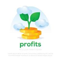 Profit illustration design. Illustration for business finance vector