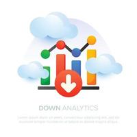 Analytics down illustration design for mobile app or website design vector