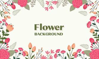 ilustración de flores de marco de primavera para el concepto de flor de boda o invitación vector