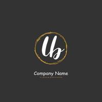 LB Initial handwriting and signature logo design with circle. Beautiful design handwritten logo for fashion, team, wedding, luxury logo. vector