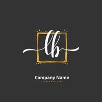 lb escritura inicial a mano y diseño de logotipo de firma con círculo. hermoso diseño de logotipo escrito a mano para moda, equipo, boda, logotipo de lujo. vector