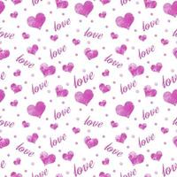 watercolor heart love seamless pattern vector