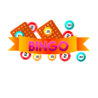 Bingo lotto game balls and lottery cards with lucky numbers png