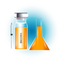 vaccino di virus. vaccini bottiglia isolato. impostato realistico 3d bicchiere fiale png