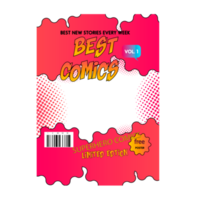 Comic book cover template design png