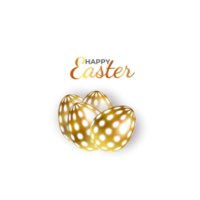 happy easter element for design.eggs in green grass with white flowers isolated png