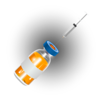 vacuna por virus. botella de vacunas aislada. establecer ampollas de vidrio 3d realistas png