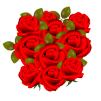 rose flowers realistic set with different colors and shapes isolated png