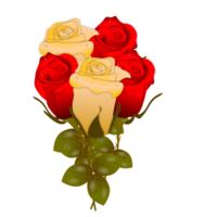 realistischer satz der roten rosenblumen mit verschiedenen farben und formen lokalisiert png