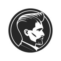 Black and white logo depicting a stylish and brutal man. For your brand. vector