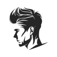 logotipo en blanco y negro que representa a un hombre elegante y brutal. un logotipo audaz y dinámico que causa una fuerte impresión. vector
