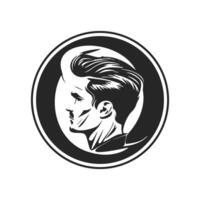 Black and white logo with the image of a brutal man. For your business. vector