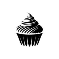 logotipo de pastel en blanco y negro bellamente diseñado. bueno para las impresiones. vector