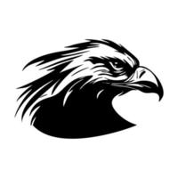 un logotipo listo para el águila en blanco y negro bellamente diseñado. bueno para la tipografía. vector