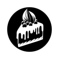 logotipo de pastel en blanco y negro bellamente diseñado. ideal para panaderías, pastelerías y cualquier negocio relacionado con postres y dulces. vector