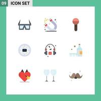 Modern Set of 9 Flat Colors and symbols such as hobby mail mic message business Editable Vector Design Elements