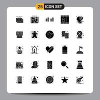 25 iconos creativos, signos y símbolos modernos de cáncer, enfermedad cerebral, usuario móvil, elementos de diseño vectorial editables vector