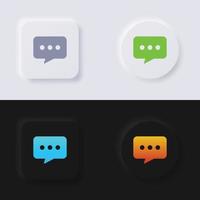 Speech bubble Icon set, Multicolor neumorphism button soft UI Design for Web design, Application UI and more, Icon set, Button, Vector. vector