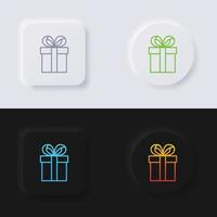 Gift box icon set, Multicolor neumorphism button soft UI Design for Web design, Application UI and more, Icon set, Button, Vector. vector