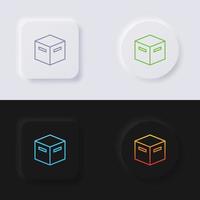 conjunto de iconos de caja, diseño de interfaz de usuario suave de botón de neumorfismo multicolor para diseño web, interfaz de usuario de aplicación y más, conjunto de iconos, botón, vector. vector
