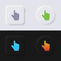 Finger touch button icon set, Multicolor neumorphism button soft UI Design for Web design, Application UI and more, Button, Vector. vector