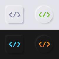 Self-closing tag icon set, Multicolor neumorphism button soft UI Design for Web design, Application UI and more, Button, Vector. vector