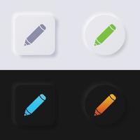 Pencil button icon set, Multicolor neumorphism button soft UI Design for Web design, Application UI and more, Button, Vector. vector