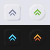 conjunto de iconos de botón de símbolo de flecha hacia arriba, diseño de interfaz de usuario suave de botón de neumorfismo multicolor para diseño web, interfaz de usuario de aplicación y más, botón, vector. vector