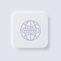 Website Icon, White Neumorphism soft UI Design for Web design, Application UI and more, Button, Vector. vector