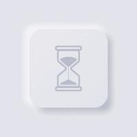 Hourglass Icon, White Neumorphism soft UI Design for Web design, Application UI and more, Button, Vector. vector