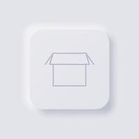 Box icon, White Neumorphism soft UI Design for Web design, Application UI and more, Button, Vector. vector